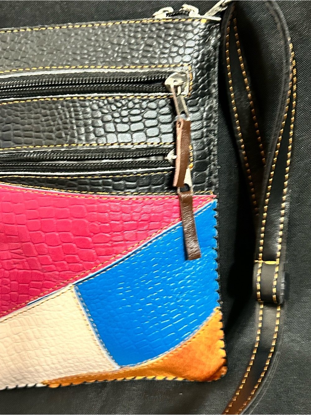 Vintage Multicolor Small Crossbody Purse Shoulder Bag - Picture 4 of 11